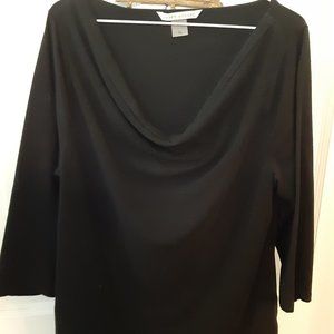 Peter Nygard, XL, Black, 3/4 length sleeve top